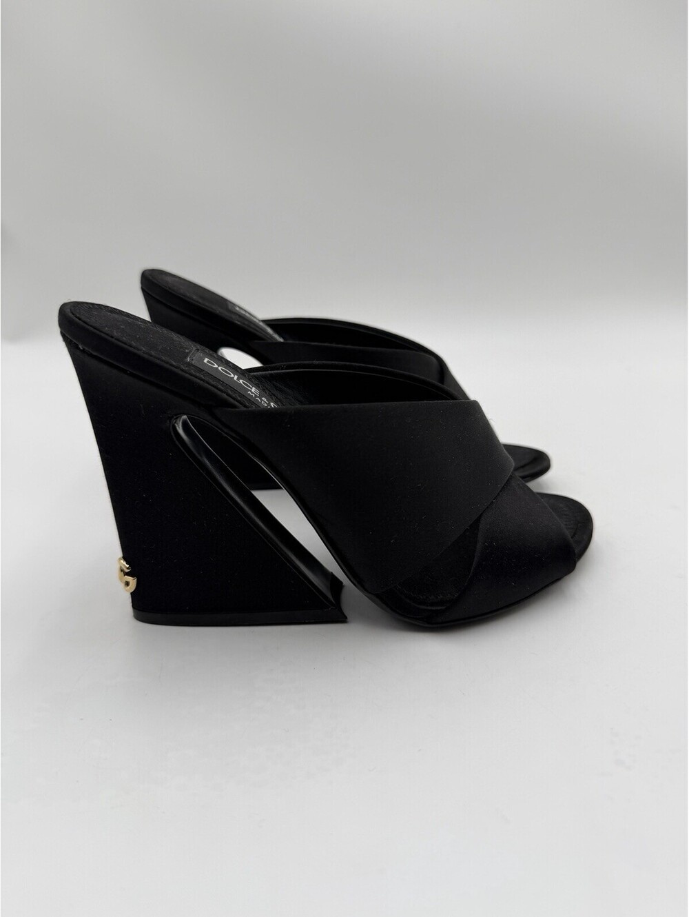 Women’s Dolce & Gabbana Keira Black Satin Mules Size 36